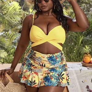 Women’s plus 3x bikini swimsuit and swim skirt New!